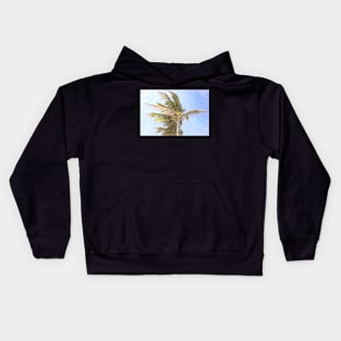 Palm Tree Windy Day Kids Hoodie